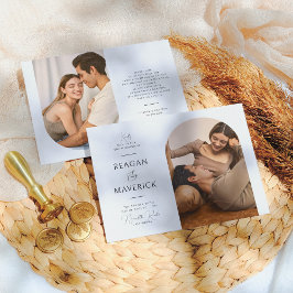 Invitación Elegante Boda fotográfico Minimalista moderno del