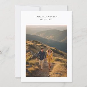 Invitación Elegante Boda fotográfico Minimalista monograma