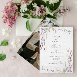 Invitación Elegante Boda fotográfico moderno de acuarela de f