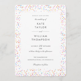 Invitación Elegante Boda fotográfico Rainbow Confetti