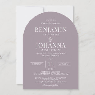 Invitación Elegante Boda francés del Arco Lilac