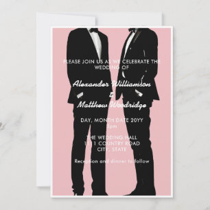 Invitación Elegante Boda Gay de Hombres Moderna