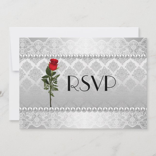 Invitación Elegante boda gay de plata RSVP (Anverso)