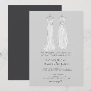 Invitación Elegante boda gay Dos novias con vestidos