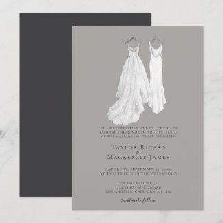 Invitación Elegante boda gay Dos novias con vestidos