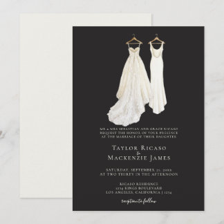 Invitación Elegante boda gay Dos novias con vestidos