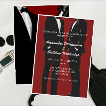 Elegante Boda Gay Moderna Burgundy