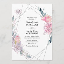 Elegante Boda geométrico de esbozo de acuarela