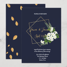 Invitación Elegante boda Geométrico de la Marina Clásica