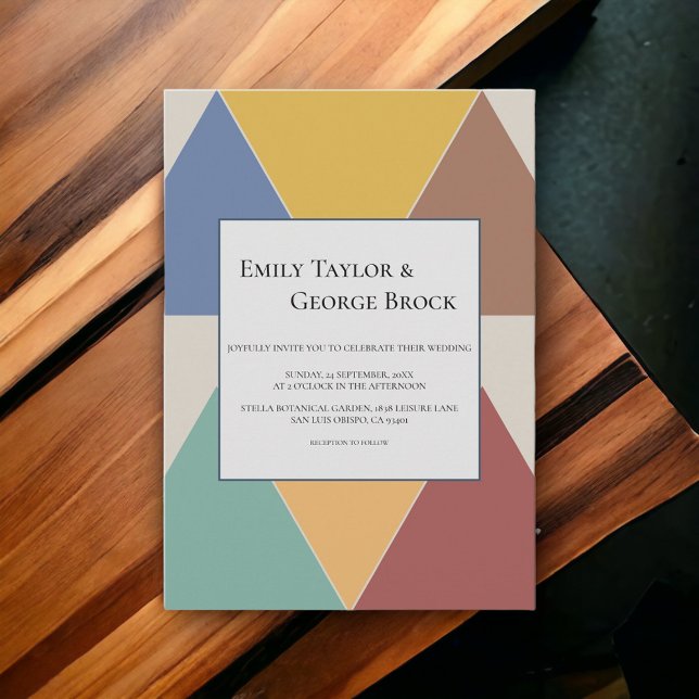 Invitación Elegante Boda geométrico elegante y moderno (Subido por el creador)