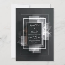 Elegante Boda geométrico Minimalista negro