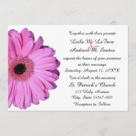 Invitación Elegante Boda Gerbera Daisy Rosa