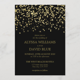 Invitación Elegante Boda Gold Faux de lujo