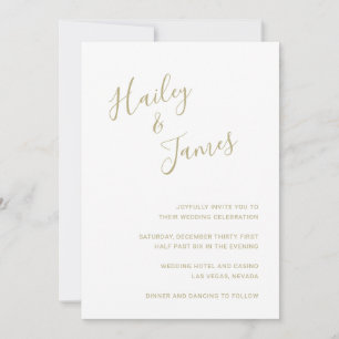 Invitación Elegante Boda Gold Moderno
