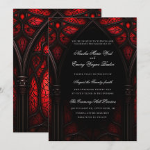 Elegante Boda gótico de la Catedral Roja y Negra