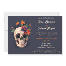 Elegante Boda gótico del cráneo floral 3D