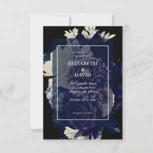 Invitación Elegante Boda gótico floral oscuro