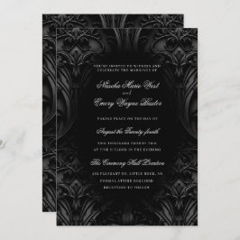 Invitación Elegante Boda Gótico Gótico Damask Moody