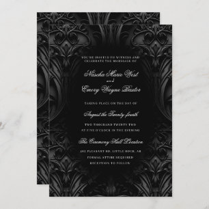 Invitación Elegante Boda Gótico Gótico Damask Moody