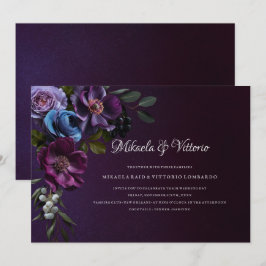Invitación Elegante Boda gótico oscuro de flores