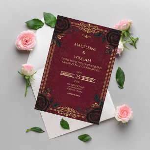 Invitación Elegante Boda Gótico Romance