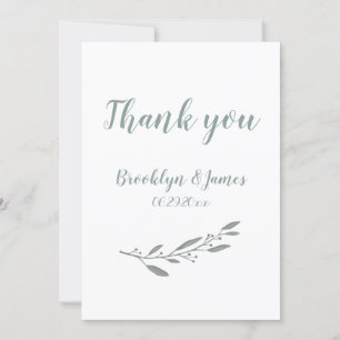 Invitación Elegante Boda Gracias Floral Sage Green