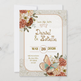 Invitación Elegante boda guardar la fecha