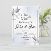 Elegante boda guardar la fecha