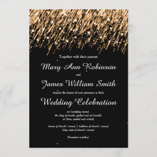 Invitación Elegante boda guardar la fecha estrellas doradas