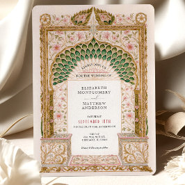 Invitación Elegante Boda indio floral Arch Motif
