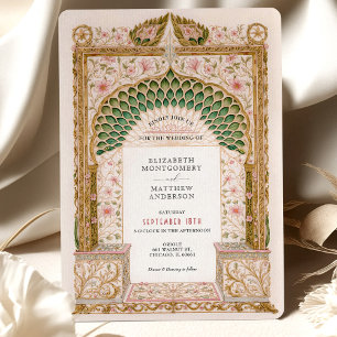 Invitación Elegante Boda indio floral Arch Motif