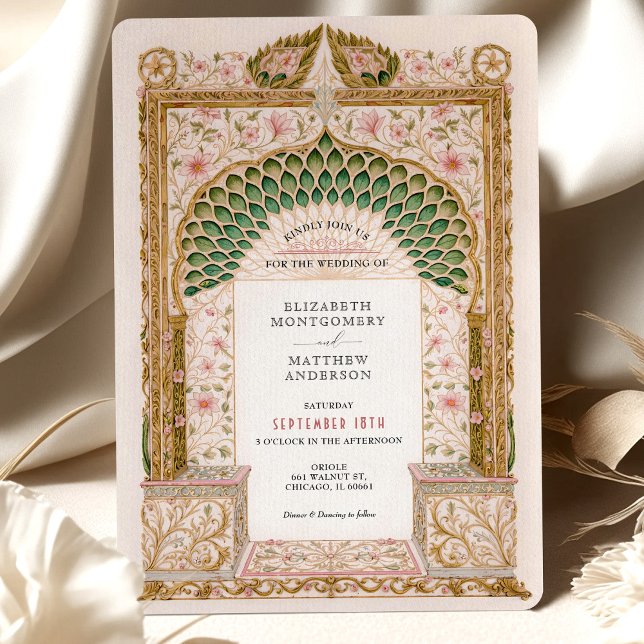 Invitación Elegante Boda indio floral Arch Motif (Subido por el creador)