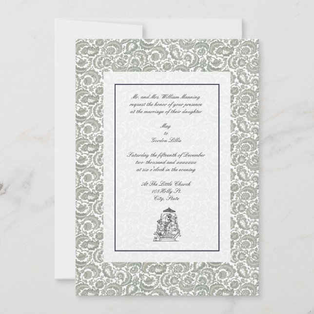 Invitación Elegante Boda indio vintage (Anverso)