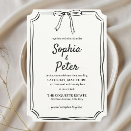 Invitación Elegante Boda inmaduro de ceño a mano