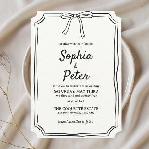 Invitación Elegante Boda inmaduro de ceño a mano