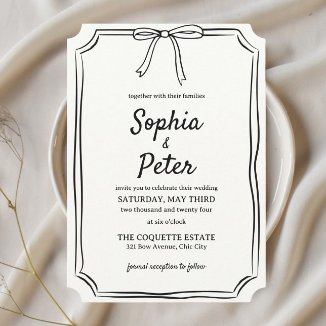 Invitación Elegante Boda inmaduro de ceño a mano (Subido por el creador)