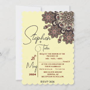 Invitación Elegante Boda inspirado en Mandala