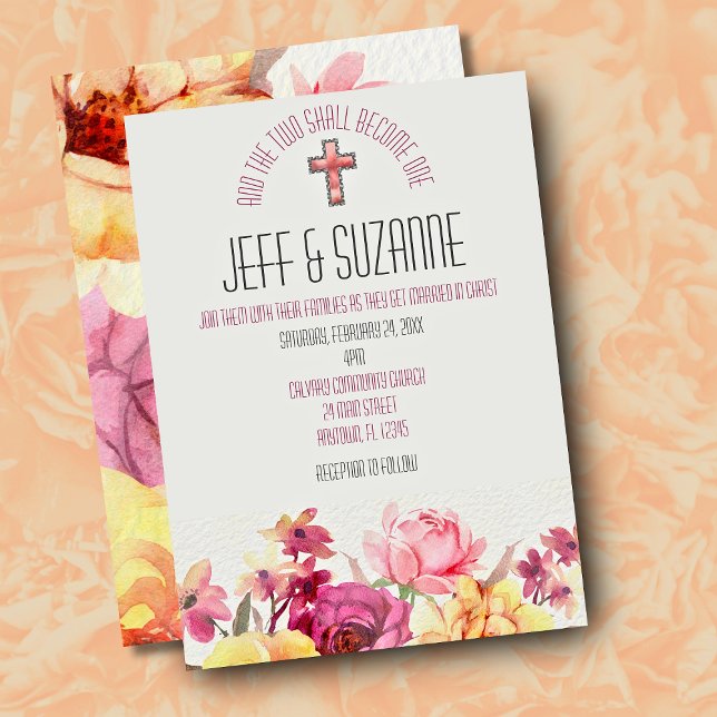 Invitación Elegante Boda Inspirador Rubor Pink Floral (Elegant Blush Pink Floral Inspirational Wedding Invitation)