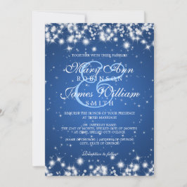 Invitación Elegante Boda Invernal Sparkle Blue
