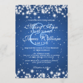 Invitación Elegante Boda Invernal Sparkle Blue