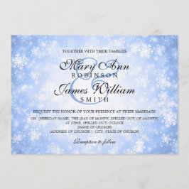 Invitación Elegante Boda Invierno Maravilla Esparkle Azul