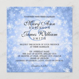 Invitación Elegante Boda Invierno Maravilla Esparkle Azul