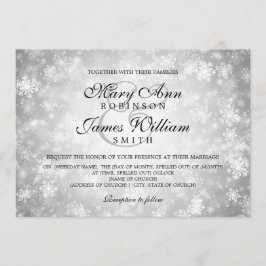 Invitación Elegante Boda Invierno Maravilla Plata