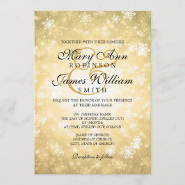 Invitación Elegante Boda Invierno Wonderland Sparkle Gold