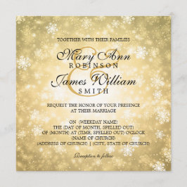 Invitación Elegante Boda Invierno Wonderland Sparkle Gold