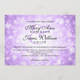 Invitación Elegante Boda Invierno Wonderland Sparkle Purple