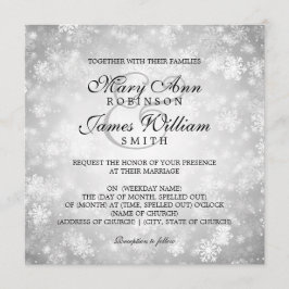 Invitación Elegante Boda Invierno Wonderland Sparkle Silver
