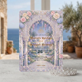 Invitación Elegante Boda Islámica Floral
