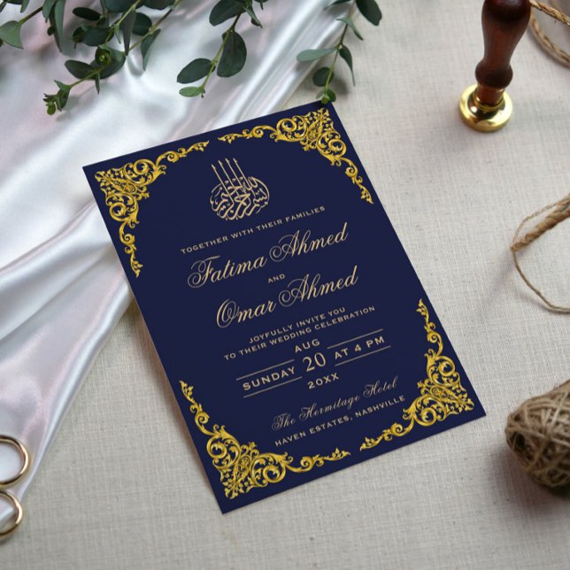Invitación Elegante Boda islámico musulmán de la Marina Front (Subido por el creador)