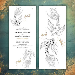 Invitación Elegante Boda japonés de pescado Koi